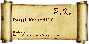 Patyi Kristóf névjegykártya