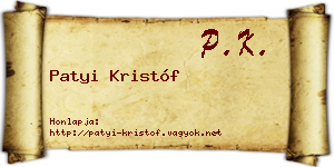 Patyi Kristóf névjegykártya